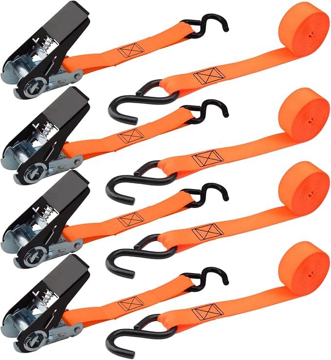 XSTRAP STANDARD Ratchet Tie Down Straps 4 Pk 10 Ft- 300 Lbs Load Cap- 900 Lbs
