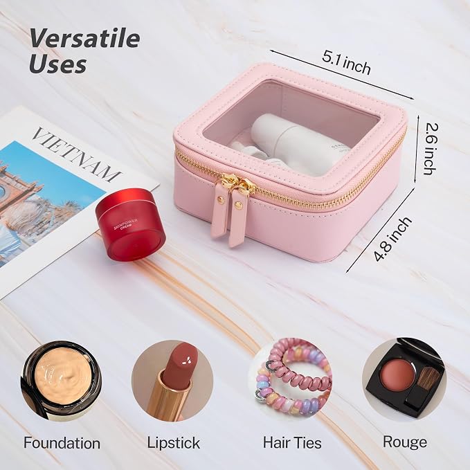 Aveniee Small Clear Makeup Bag, Mini Travel Toiletry Organizer TSA Approved