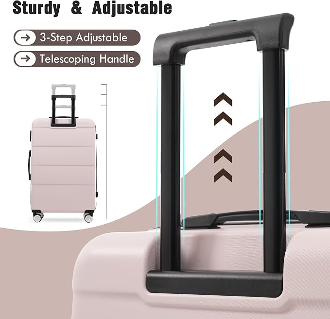 Merax Luggage Sets of 3 Piece Carry on Suitcase Airline Approved, Hardcase