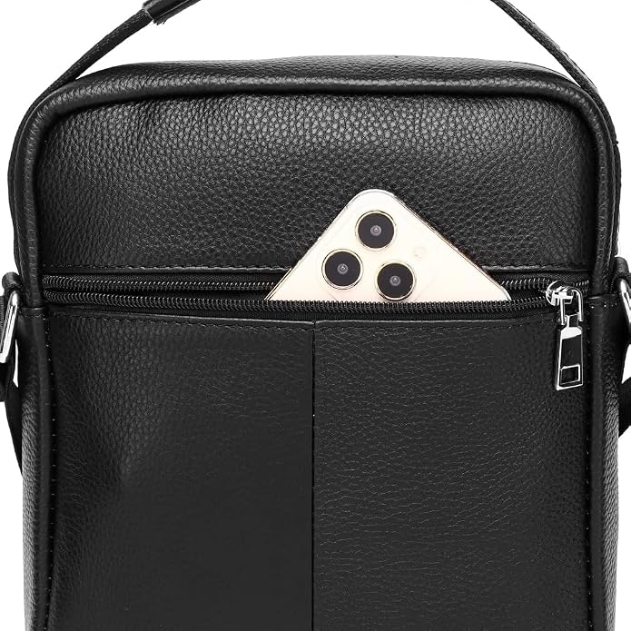 KPYWZER Genuine Leather Shoulder Bag Small Men Messenger Pack Handbag Sling