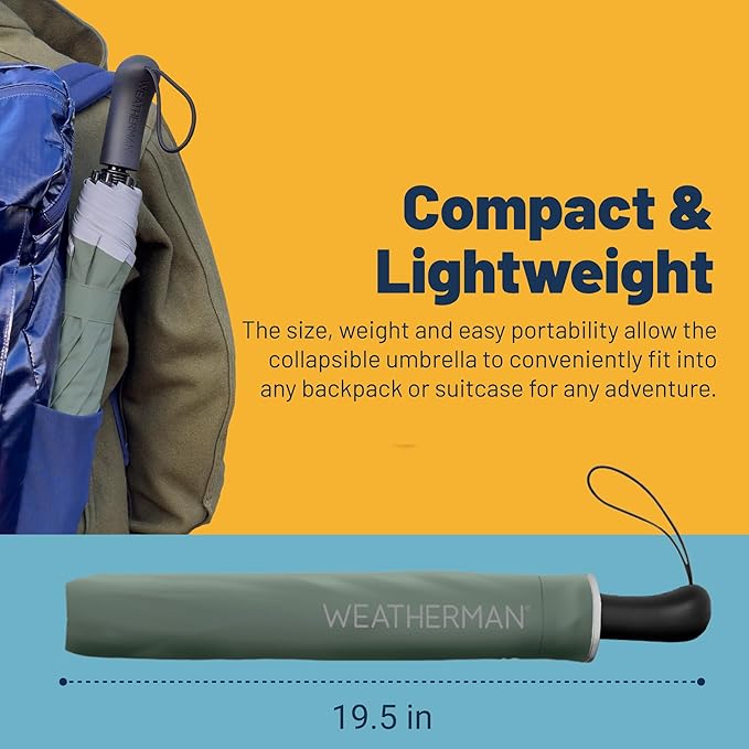 Weatherman Arnold Palmer Compact Collapsible Umbrella