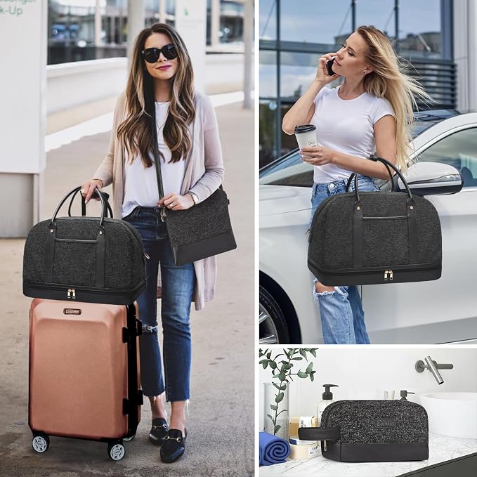 Weekender Bag for Women Canvas Overnight Bag Large Travel Tote Bag Carry on