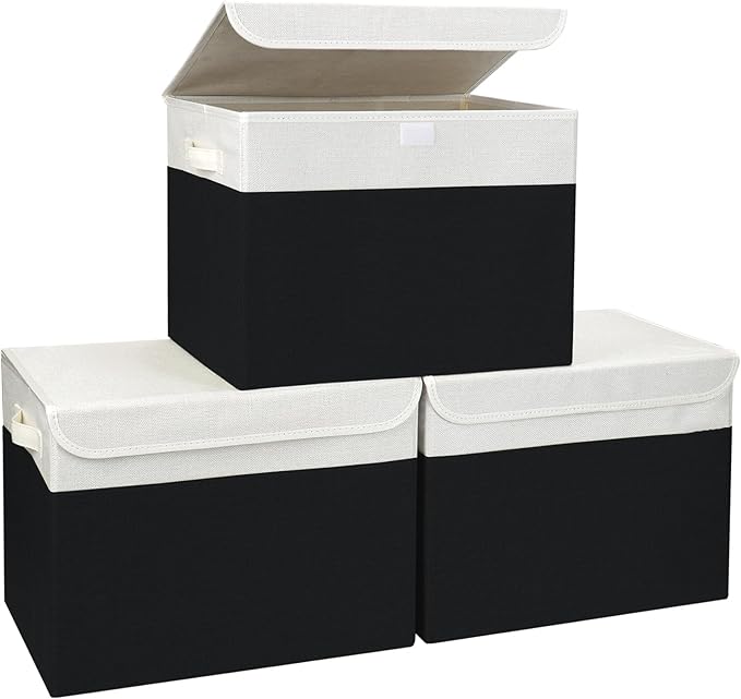 Large 17" 42 Quarts Collapsible Stackable Storage Bins