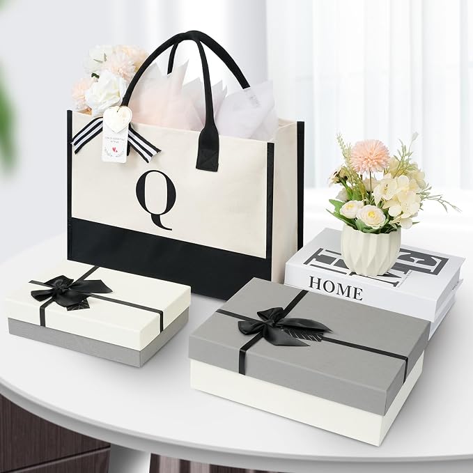 BAGAIL Initial Tote Bag, Personalized Birthday Gifts