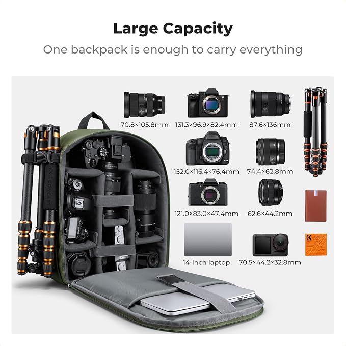K&F CONCEPT Camera Backpack Bag, Professional DSLR/SLR/Mirrorless Camera Bag