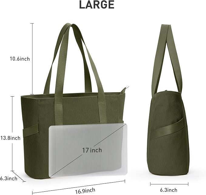 Tote Bag for Women with Zipper, Travel Tote Bags with Compartments Large