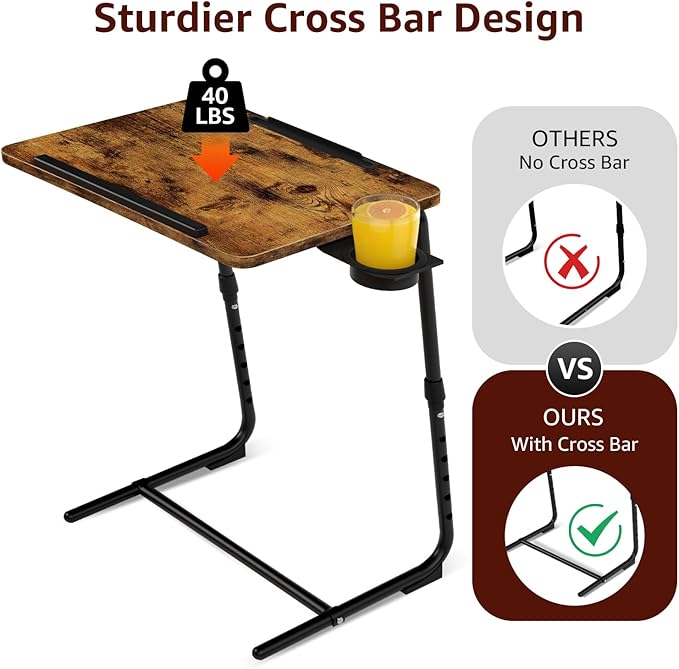 Folding TV Tray Adjustable Dinner