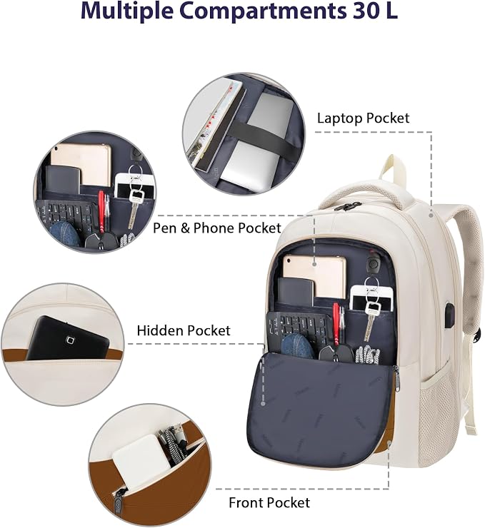 MATEIN 17.3 Inch Womens Laptop Backpack, Water Resistant Work Business Backpack