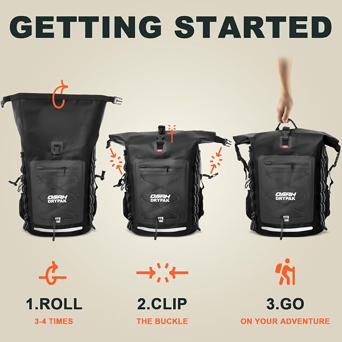 Waterproof Backpack Dry Bag 35L/55L/85L – Heavy Duty Roll-Top Hiking Backpack