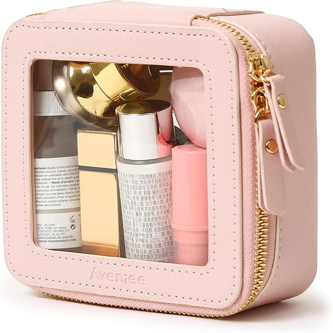 Aveniee Mini Clear Makeup Bag, Small Cosmetic Bags Travel Toiletry Pouch