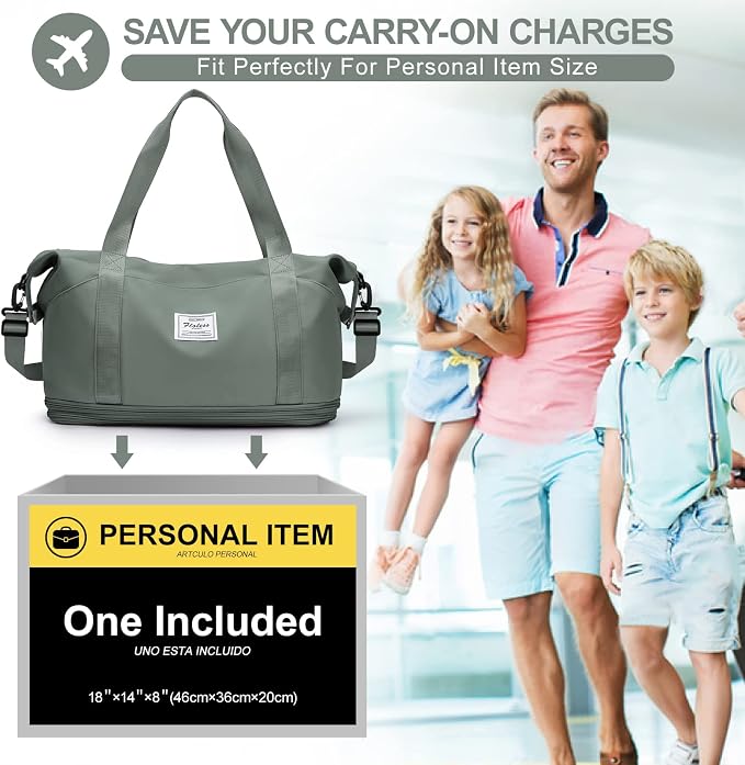 Travel Duffel Bag, Sports Tote Gym Bag, Shoulder Weekender Overnight Bag