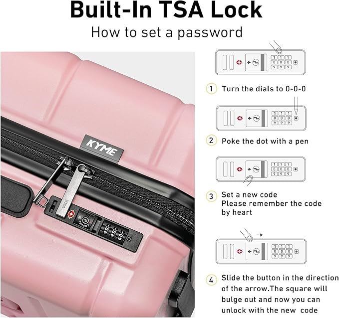 KYME 26 Inch Luggage TSA Approved Hardshell 26" Suitcases