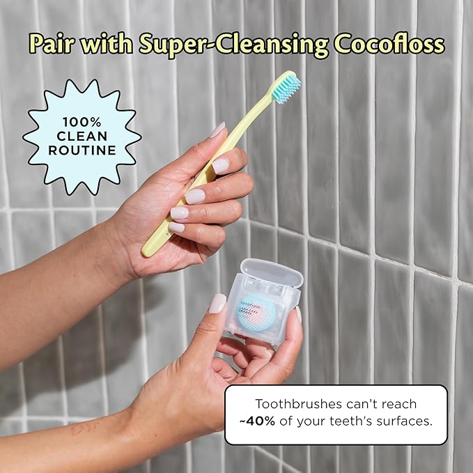 Cocofloss Cocobrush, Ultra-Soft Manual Toothbrush, Dentist-Designed, Gentle on