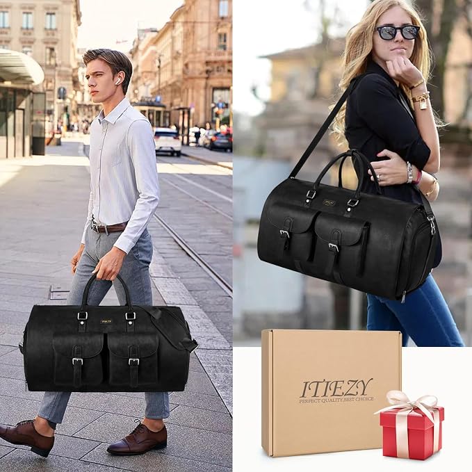 Garment Bag for Travel, Convertible Carry on Garment Duffel Bag for Men 3Pcs