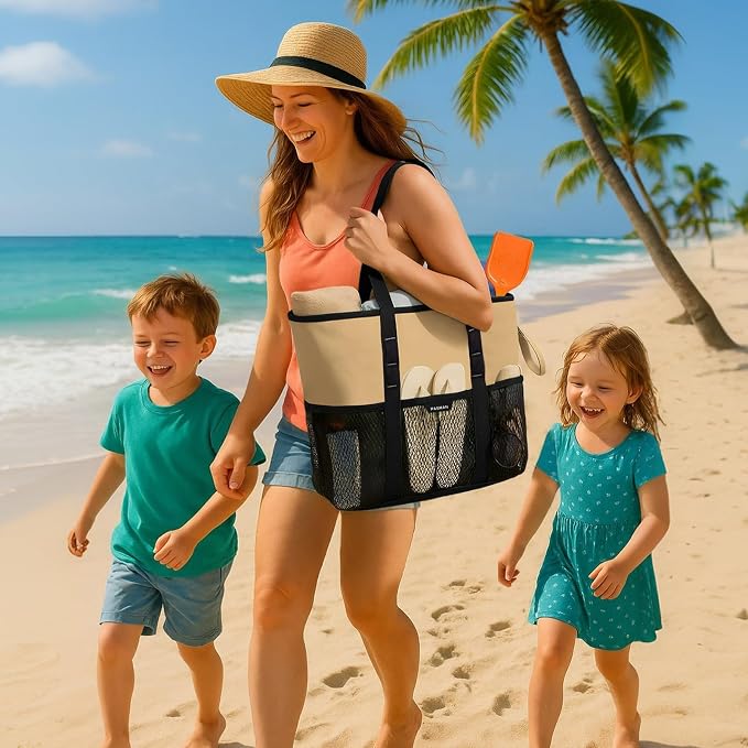 Beach Bag with Zipper