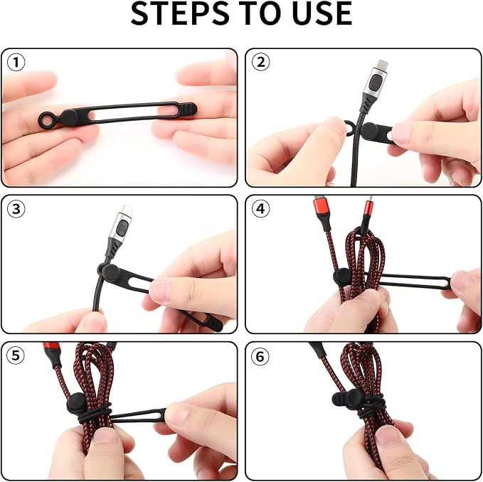 UMUST Silicone Cable Ties, Reusable Cable Management Organizer, Cable Straps