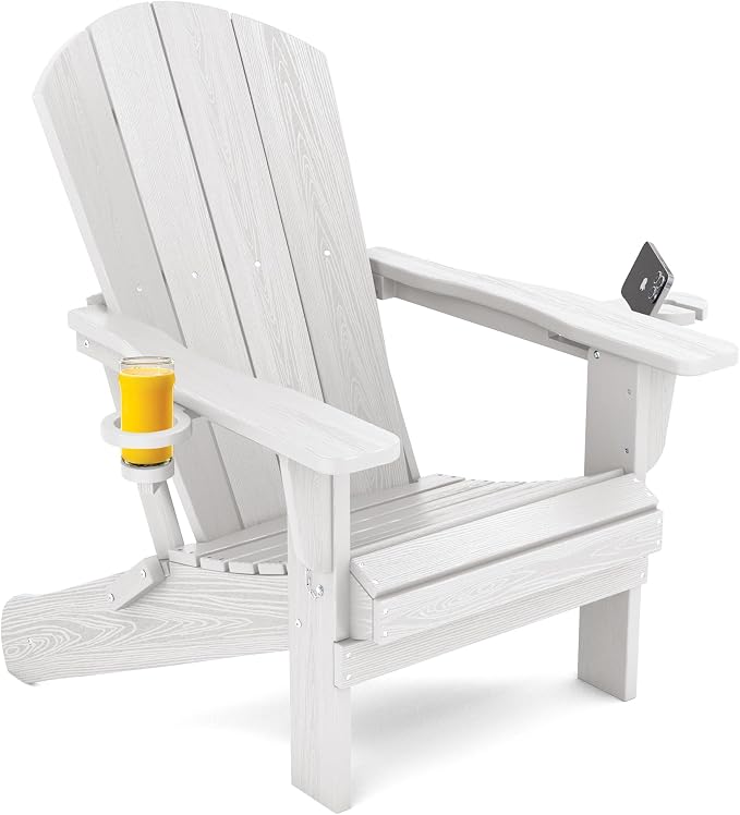 SERWALL Adirondack Chair with Cup Holders