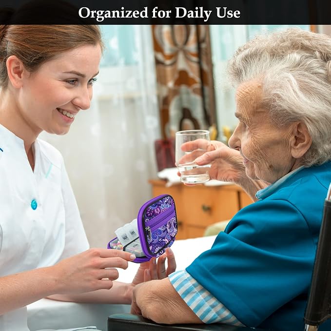 Serfeymi Weekly Travel Pill Organizer Pill Case