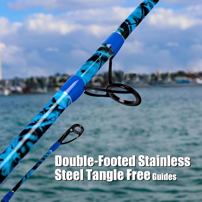 Fiblink 2-Piece Boat Conventional Fishing Rod Portable Spinning/Casting Rod