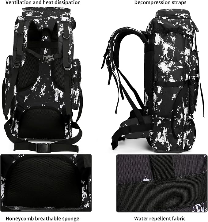 Hiking Backpack for Men 70L/100L Camping Backpack Military Rucksack Molle 3