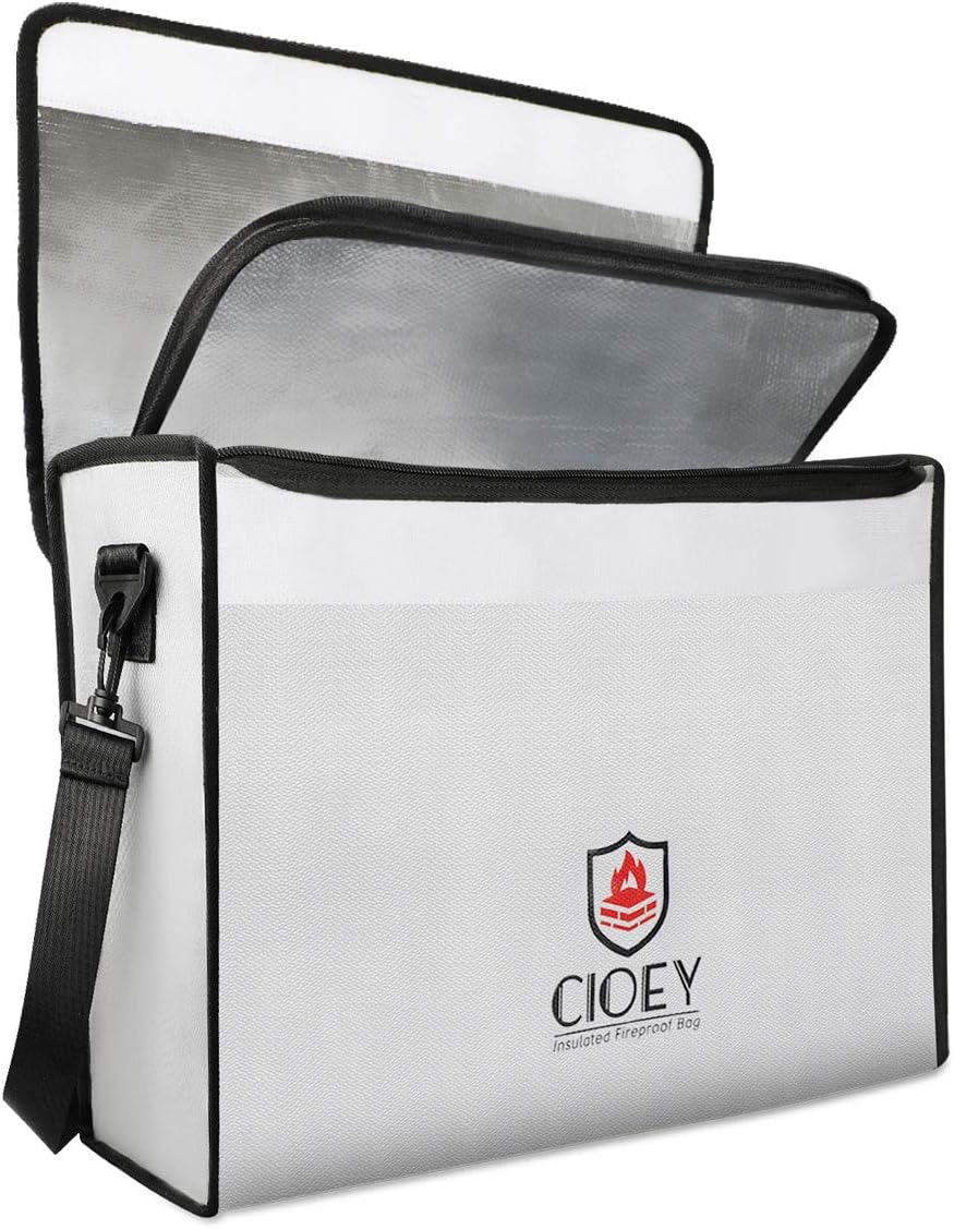 Fireproof Document Bag - Fireproof Box [Thermal Insulated] Fireproof Safety Boxes for Home Large Fireproof Bag Lockable Zipper Fireproof Safe Box Home Safes Fireproof Waterproof Fireproof Money Bag
