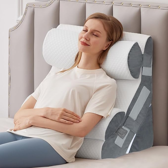 4PCS Bed Wedge Pillow for Headboard, Adjustable Wedge Pillow for Sleep Apnea