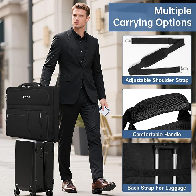 Garment Bags for Travel, Large Suit Travel Bag Convertible Travel Garment Bag