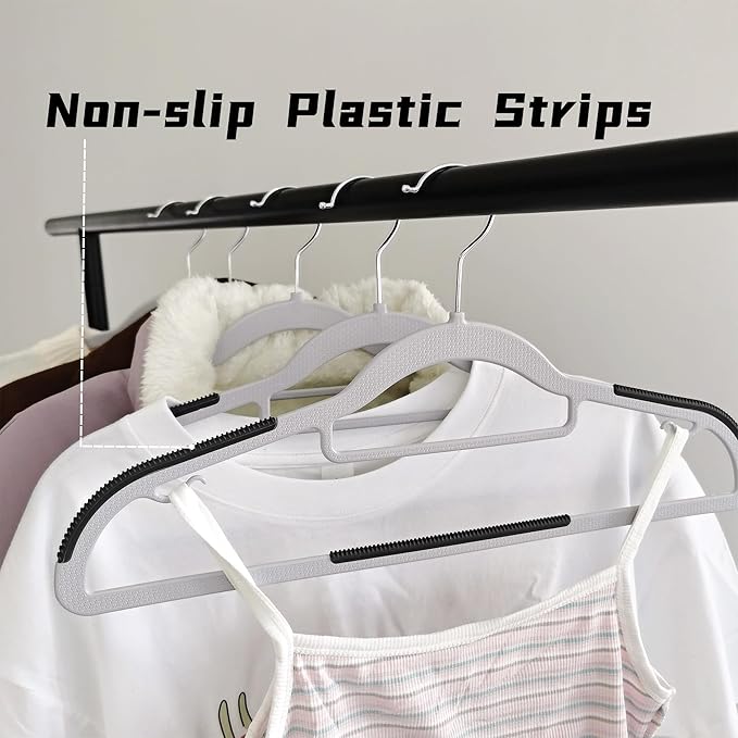 30 Pack Plastic Clothes Hangers Non Slip