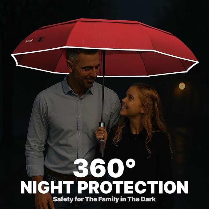 Royal Walk Windproof Folding Travel Umbrella Compact and Strong Luxurious Real