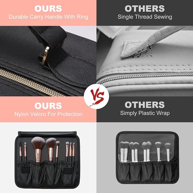 Mocado Travel Makeup Bag with LED Lighted Mirror, Travel Makeup Organizer