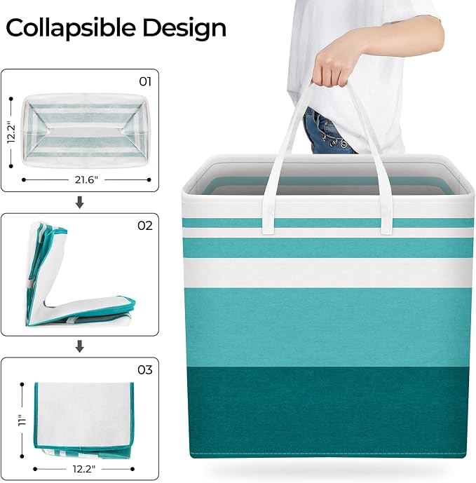 HomeHacks 2-Pack Large Laundry Basket, Waterproof, Freestanding Laundry Hamper