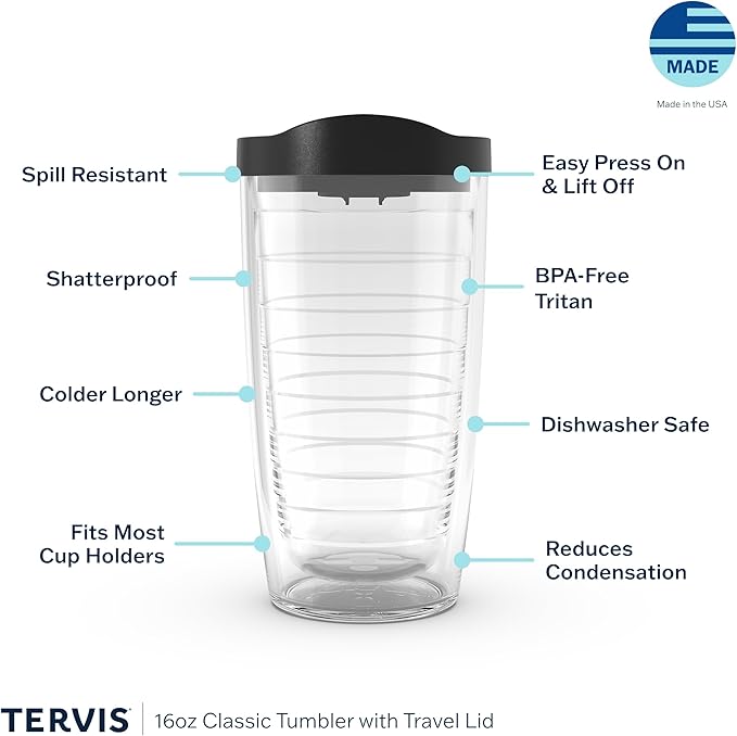 Tervis Tropical Animal Collection Made in USA Double Walled Insulated Tumbler Travel Cup Keeps Drinks Cold & Hot, 16oz, Crab
