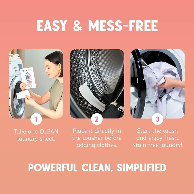 QLEAN Laundry Detergent Sheets – Travel Laundry Detergent Sheets, Eco-Friendly