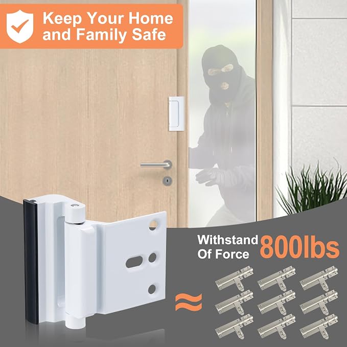2 Pack Home Security Door Lock, Childproof Door Reinforcement Lock,