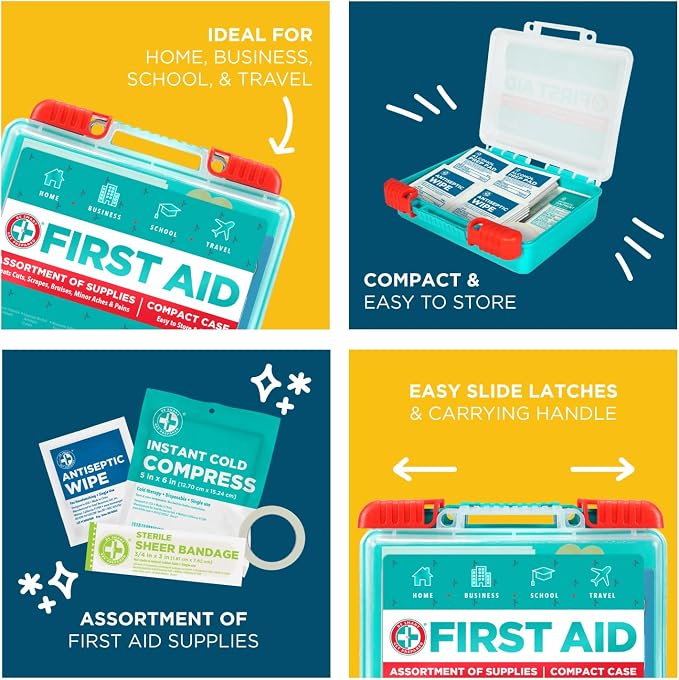 Be Smart Get Prepared 85 Piece First Aid Kit: Clean, Protect Minor Cuts