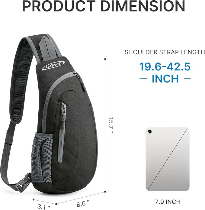 G4Free Sling Bag for Men Women, Small Crossbody Backpack Lightweight Chest