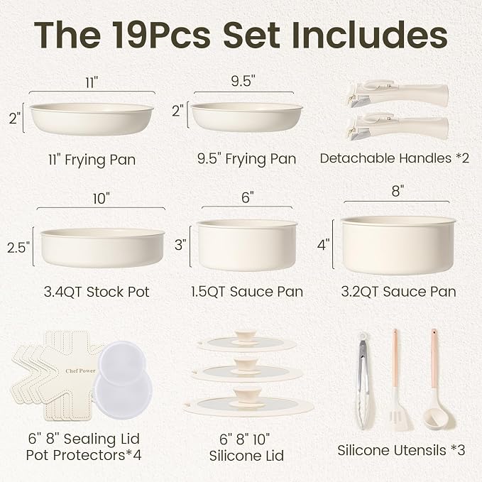 Chef Power Ceramic Cookware Set Non Toxic