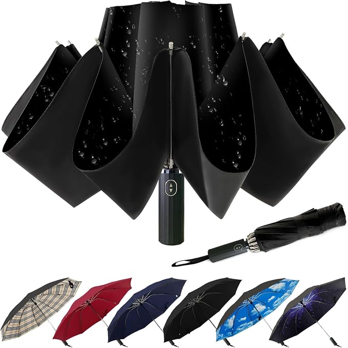 LLanxiry Compact Travel Umbrella, Mini Windproof Umbrellas