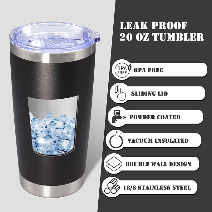 20 oz Tumbler with lid Double Wall Vacuum Insulated Tumblers Stainless Steel