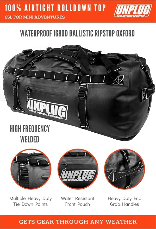 UNPLUG Ultimate Adventure Bag -1680D Heavy Duty Waterproof Travel Duffel Bags