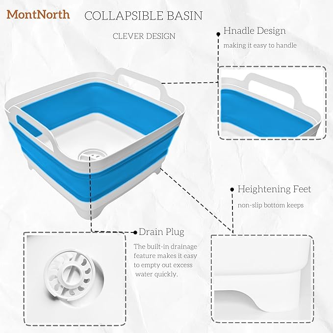 Collapsible Wash Basin 9L, Foldable Dish Tub