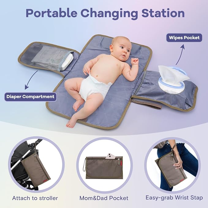 RUVALINO Diaper Bag Backpack, Large Capacity, Waterproof