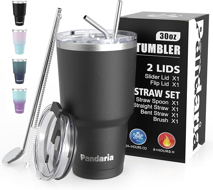 30 oz Travel Coffee Tumbler Cup, Double Wall Stainless Steel Reusable Spill
