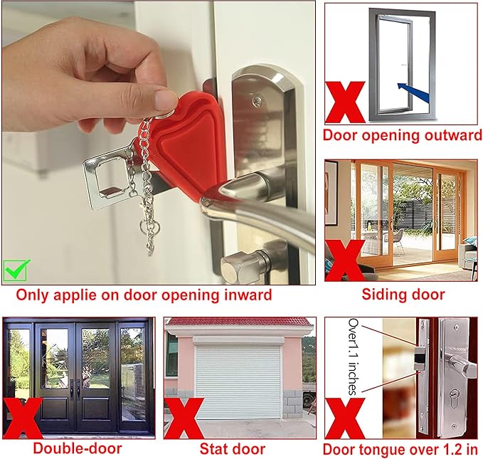 MBBEST Portable Door Lock & Door Stop Alarm, Dual Protection Security Devices