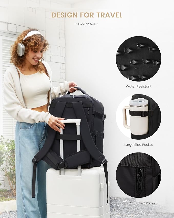 LOVEVOOK Travel Backpack for Women & Men, 60L Large Carry On Backpack Airline
