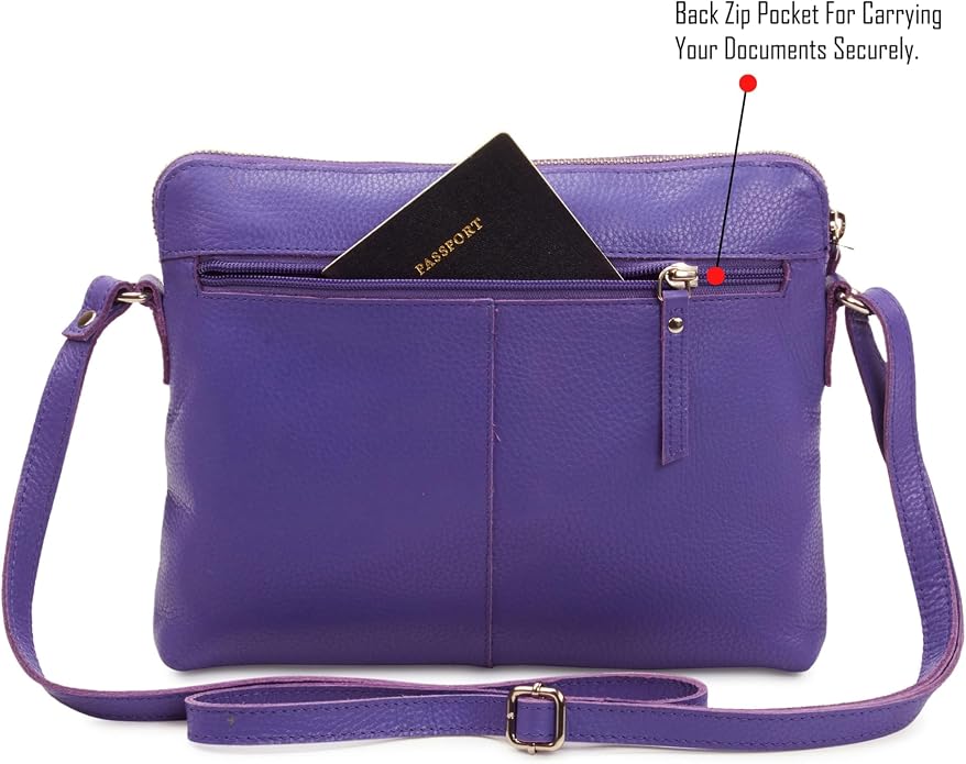 Wise Owl Accessories Small Soft Pebbled Real Leather Crossbody Handbags Purses