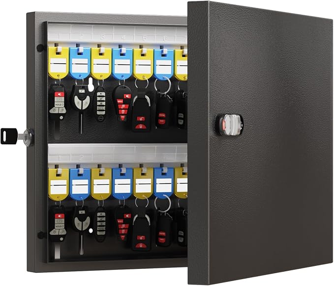 WeHere 48 Key Lock Box with Dual Lock, Combination & Key Unlock, Key Cabinet