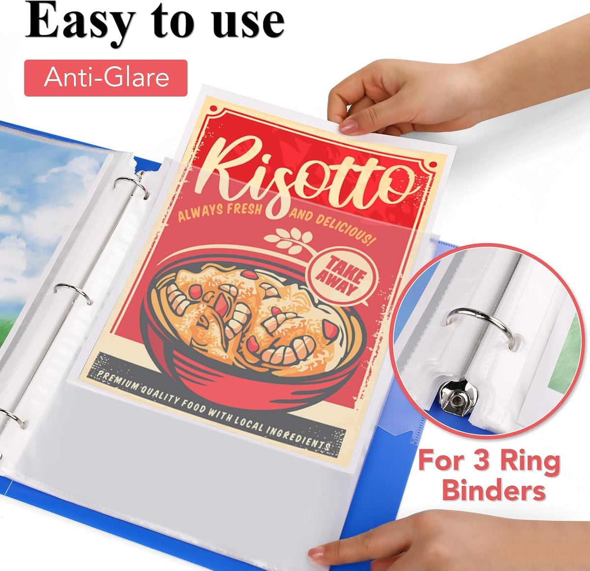 160 Pack Sheet Protectors 8.5 x 11 inch Clear Page Protectors for 3 Ring Binder, Plastic Sleeves for Papers, Document