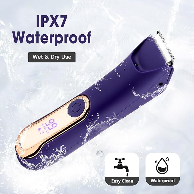 Bikini Trimmer for Women, Wet/Dry Personal Pubic Hair Trimmer Womens Electric