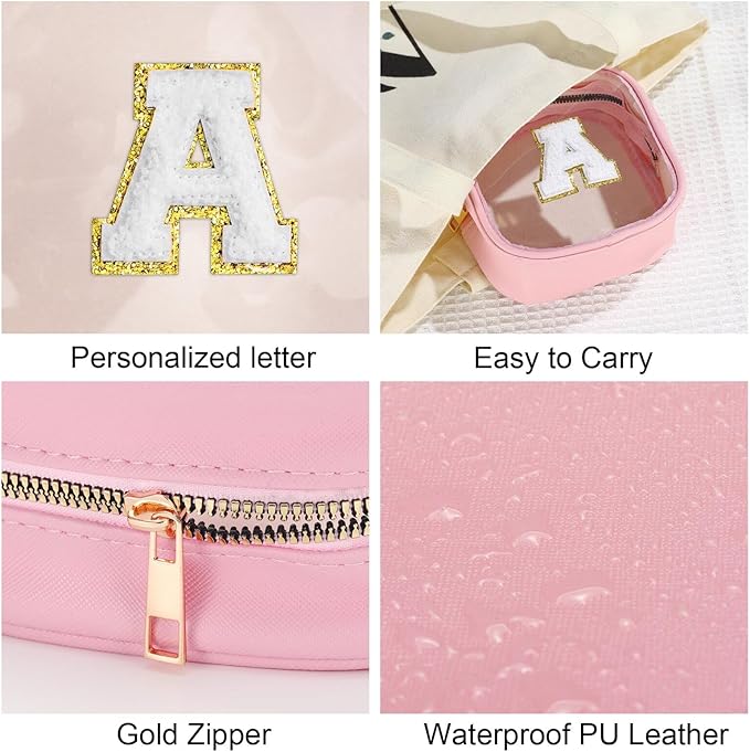 YOOLIFE Initial Make Up Bag Travel Toiletry Bag